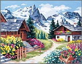Канва-страмин Royal Paris с рисунком "Vers les Cimes" 37*47см, MEZ Венгрия, 9880132-00016