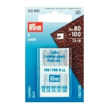 *  Специальные иглы д/швейных машин с плоской колбой, №80-100, КОЖА, 5шт в пенале на блист. 152450